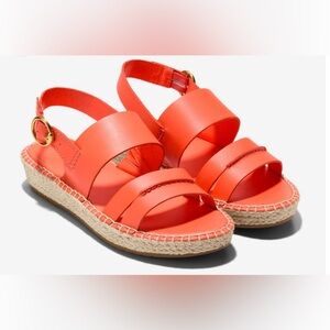 Cole Haan Cloudfeel Tilden Espadrille Sandal Flat Orange Size 8.5